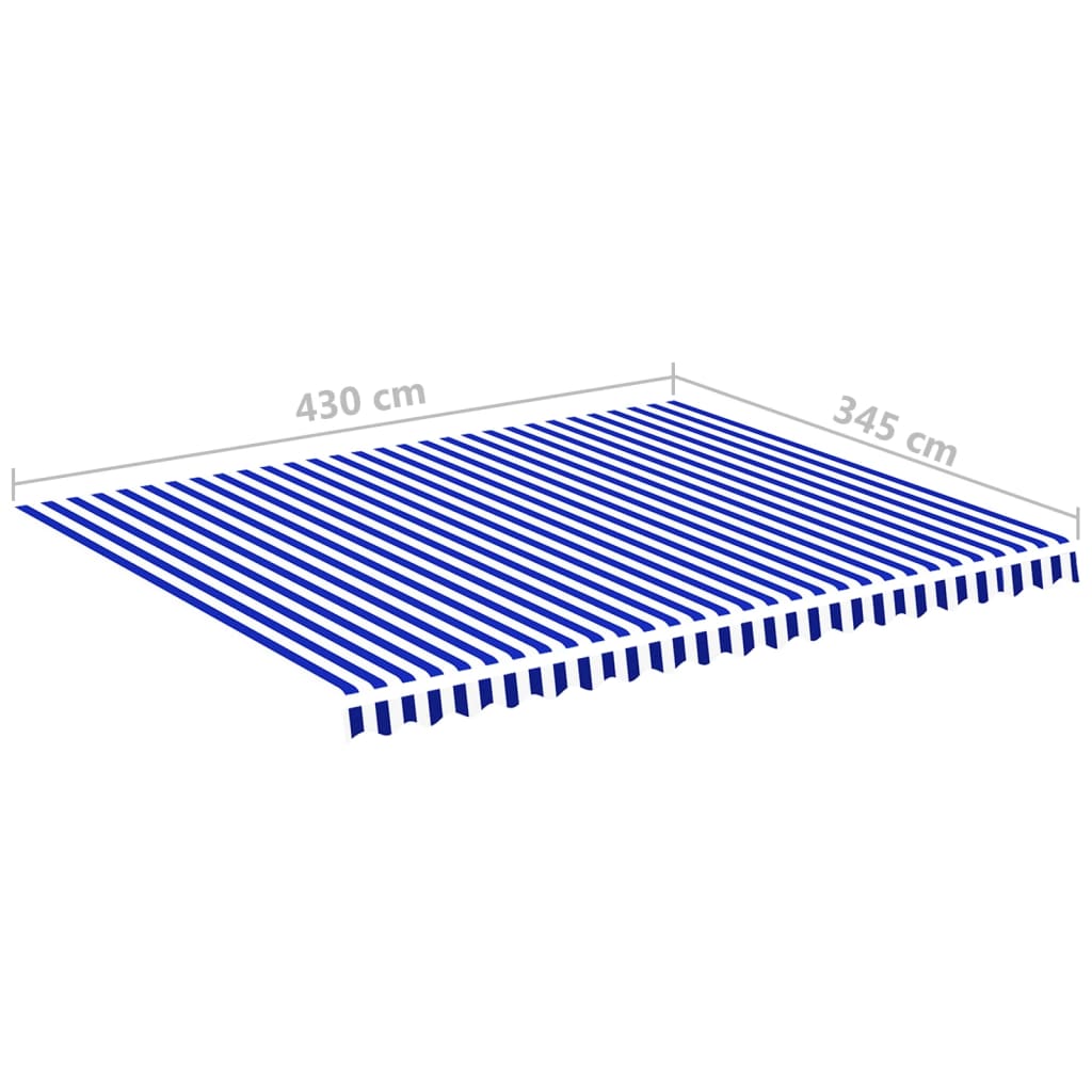 Tessuto di Ricambio per Tenda da Sole Blu e Bianco 4,5x3,5 m | homemem39