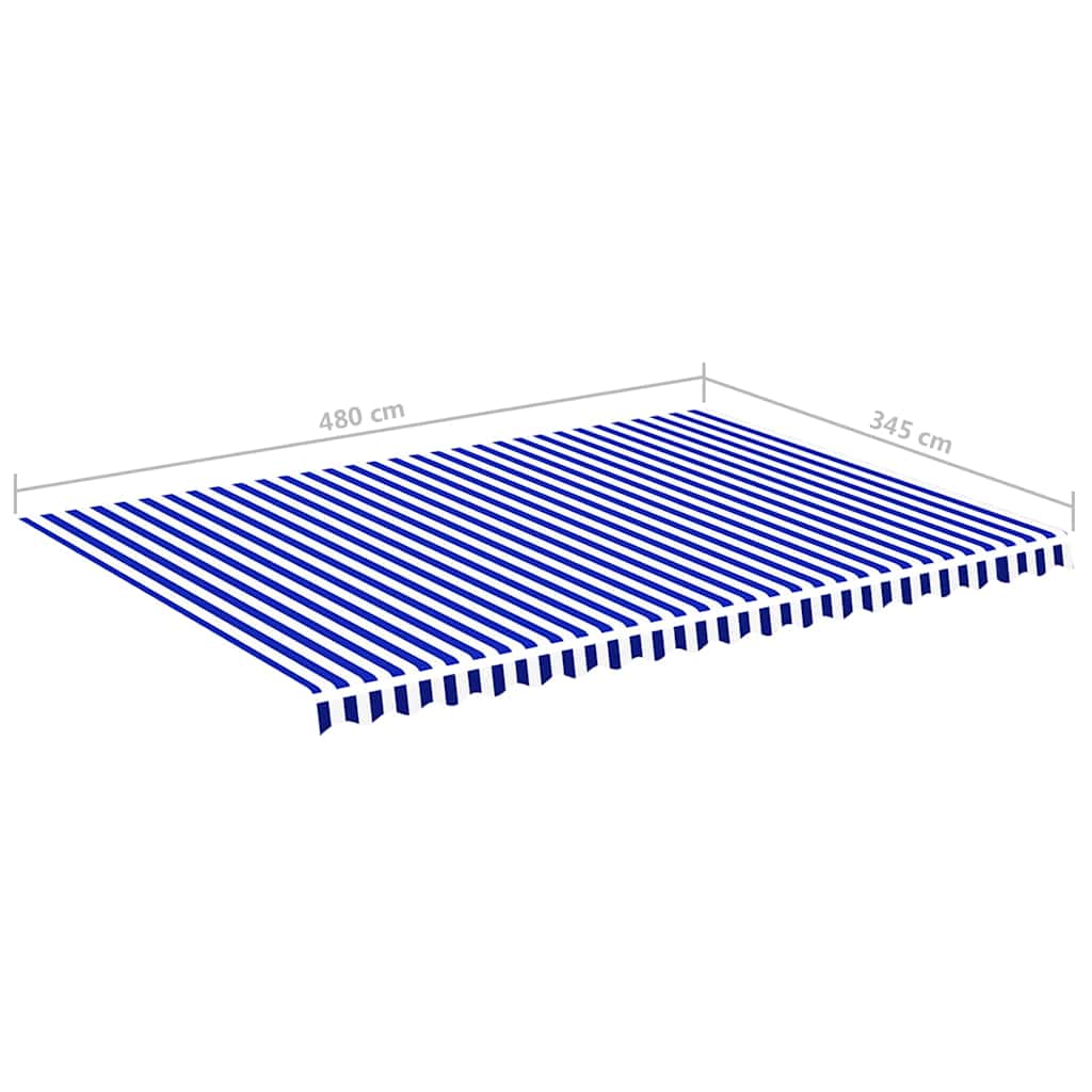 Tessuto di Ricambio per Tenda da Sole Blu e Bianco 5x3,5 m | homemem39