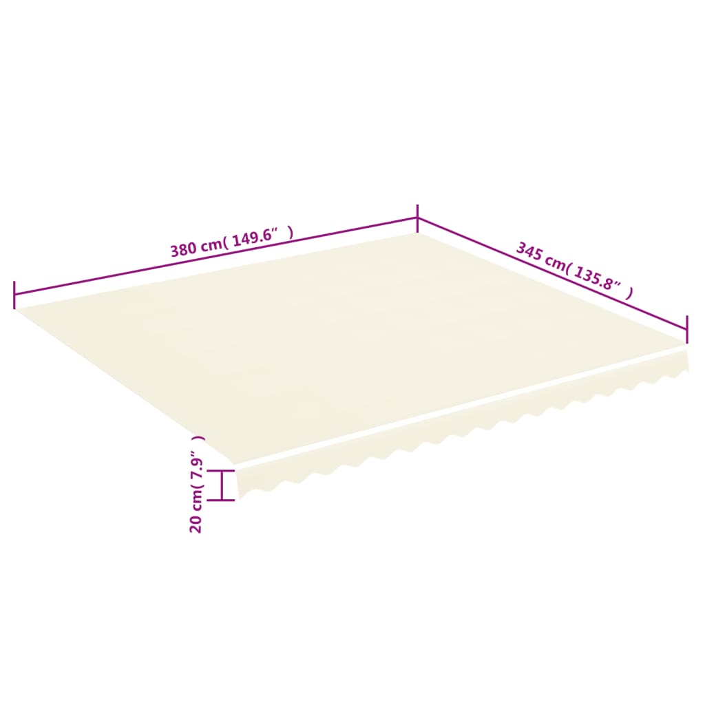 Tessuto di Ricambio per Tenda da Sole Crema 4x3,5 m | homemem39