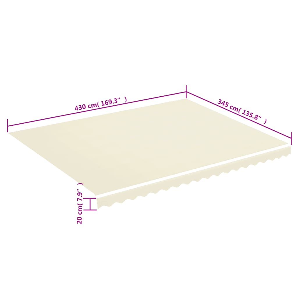 Tessuto di Ricambio per Tenda da Sole Crema 4,5x3,5 m | homemem39