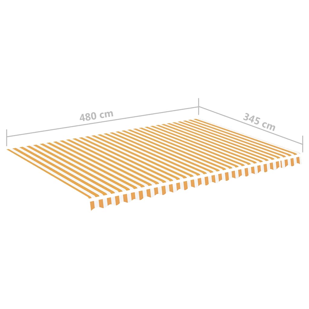 Tessuto di Ricambio per Tenda da Sole Giallo e Bianco 5x3,5 m | homemem39