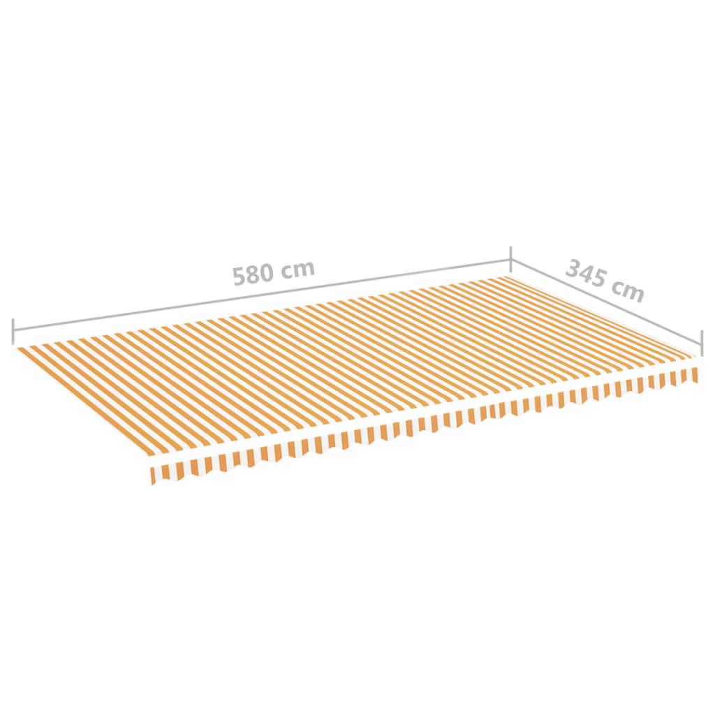 Tessuto di Ricambio per Tenda da Sole Giallo e Bianco 6x3,5 m | homemem39