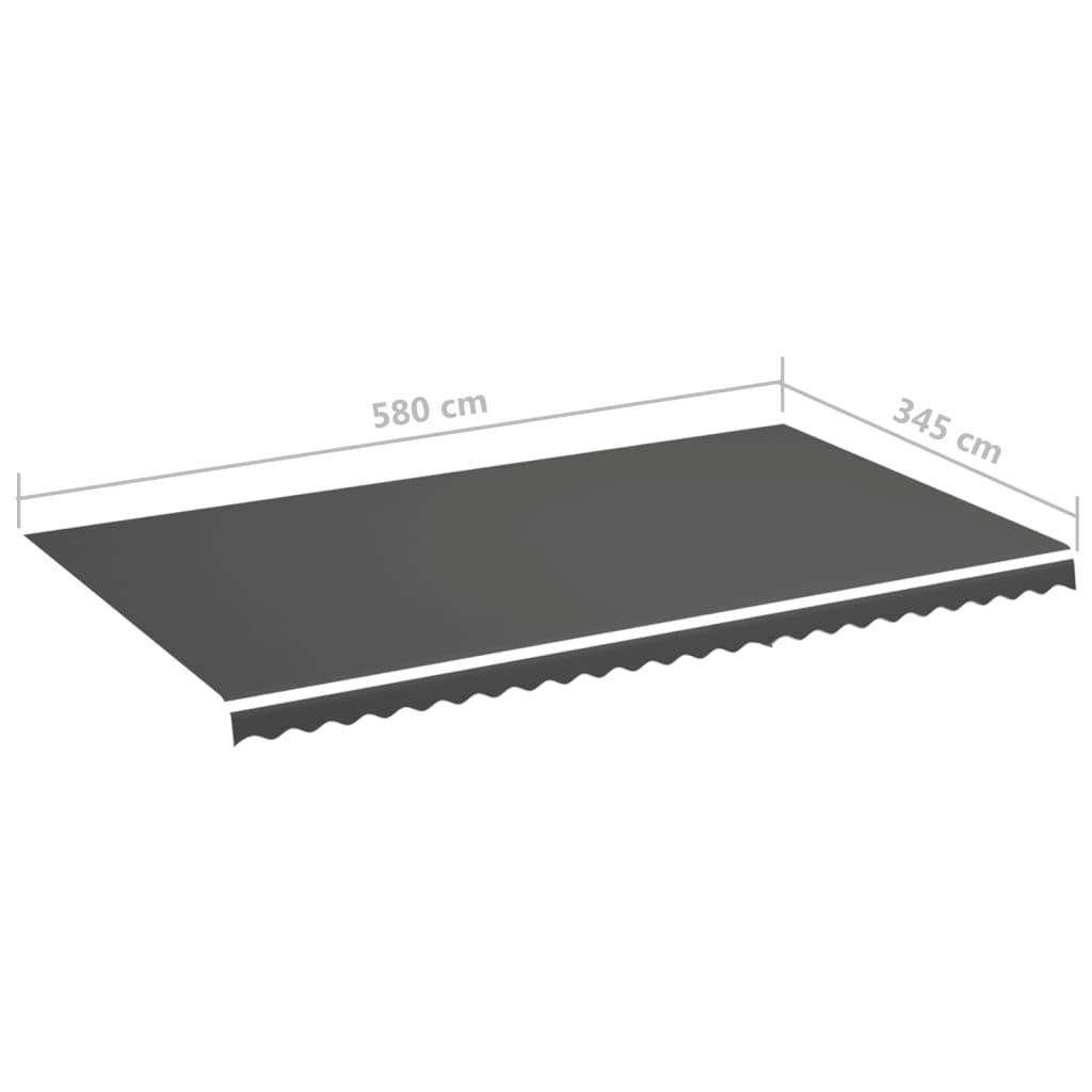 Tessuto di Ricambio per Tenda da Sole Antracite 6x3,5 m Poliestere | homemem39