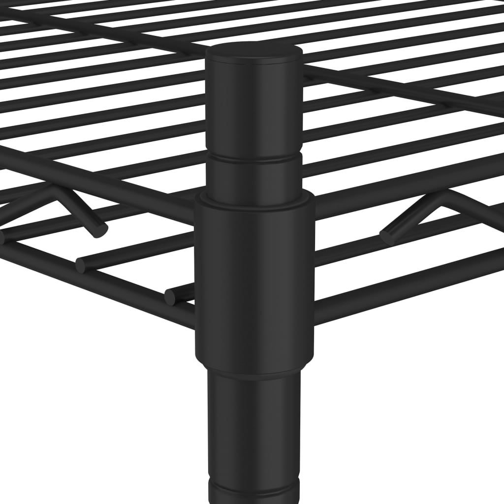 Scaffale a 3 Livelli 60x35x76 cm Nero 150 kg - homemem39