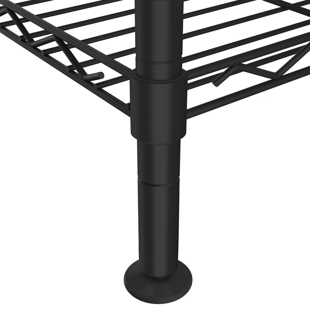 Scaffale a 4 Livelli 90x35x137 cm Nero 200 kg - homemem39