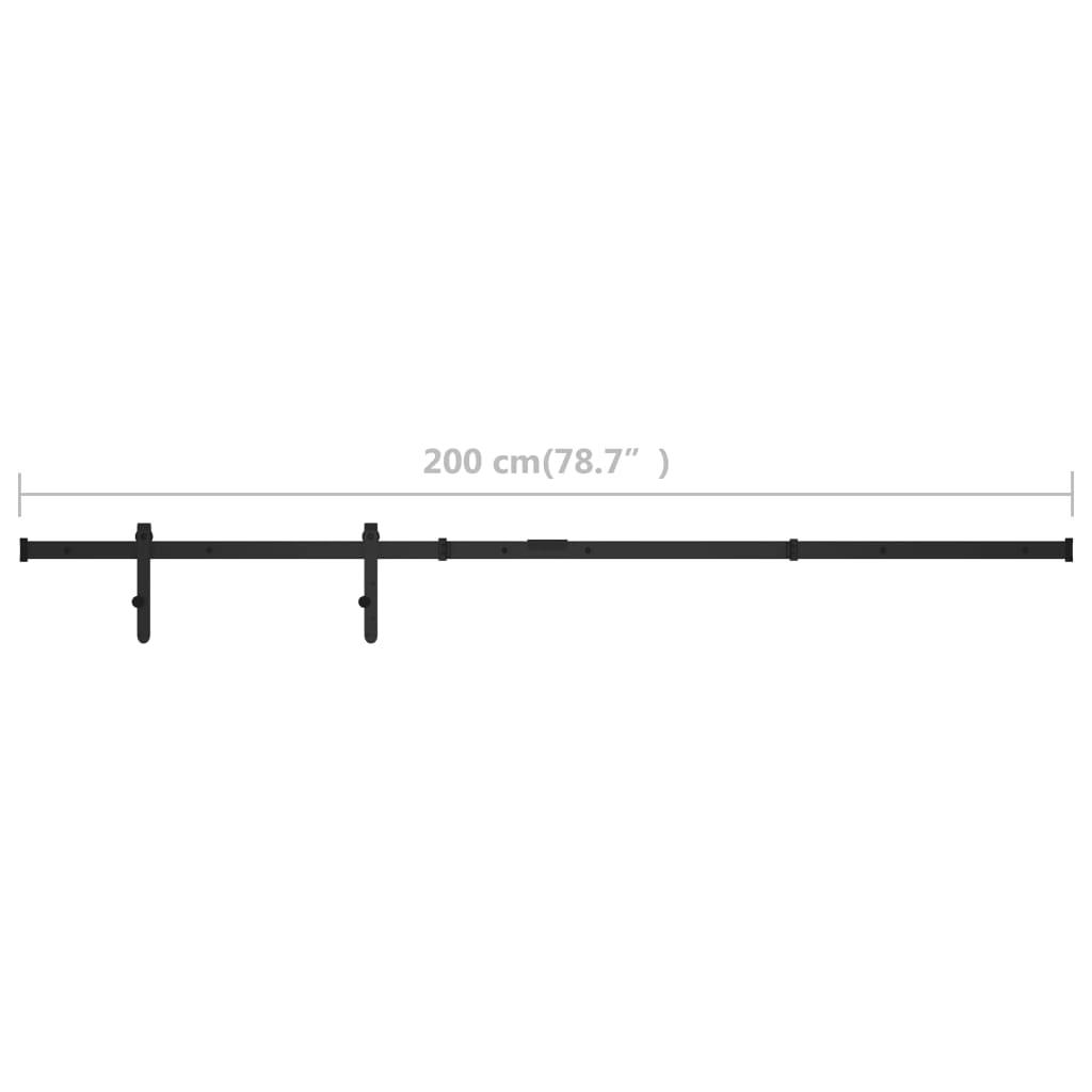 Kit Mini Anta Scorrevole Armadio in Acciaio al Carbonio 200 cm - homemem39