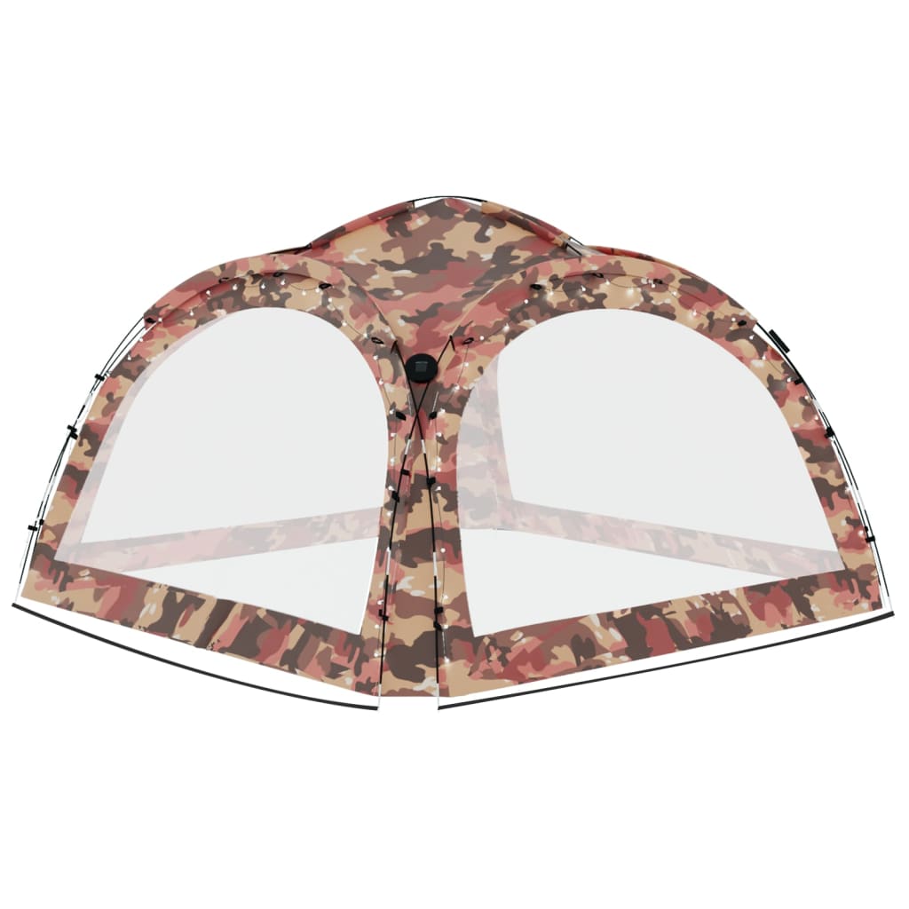 Tenda per Feste con LED e 4 Pareti 3,6x3,6x2,3 m Mimetica - homemem39