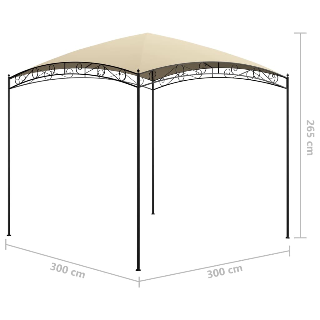 Gazebo 3x3x2,65 m Crema 180 g/m² | homemem39