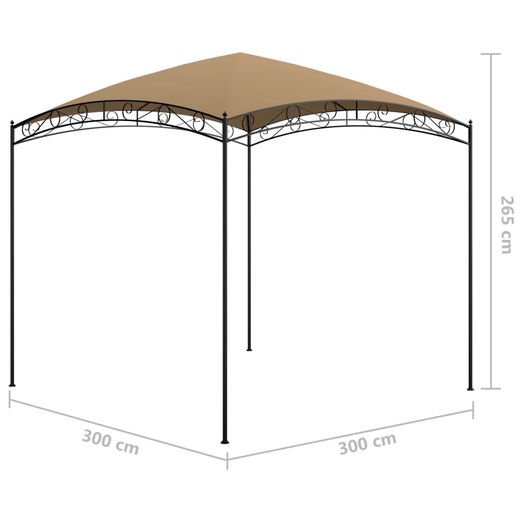 Gazebo 3x3x2,65 m Grigio Talpa 180 g/m² | homemem39