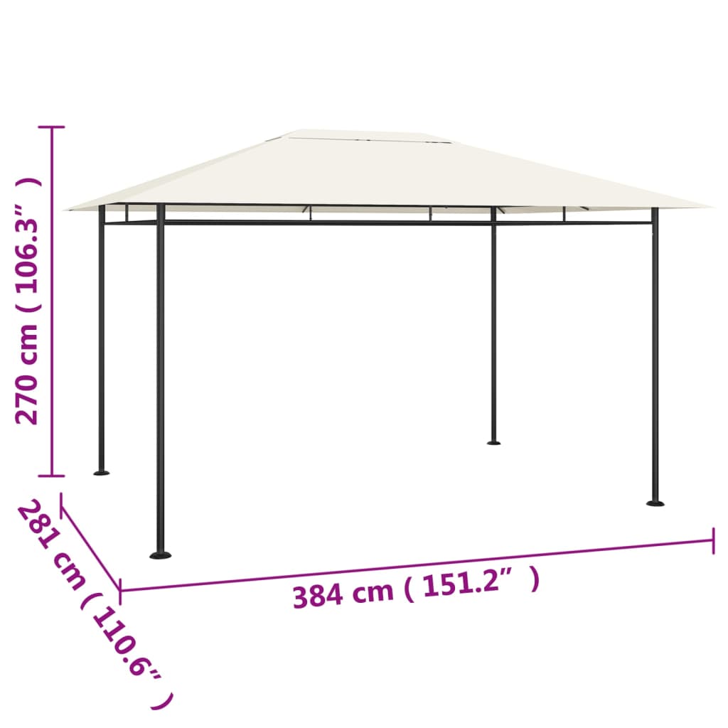 Gazebo 384x281x270 cm Crema 180 g/m² | homemem39