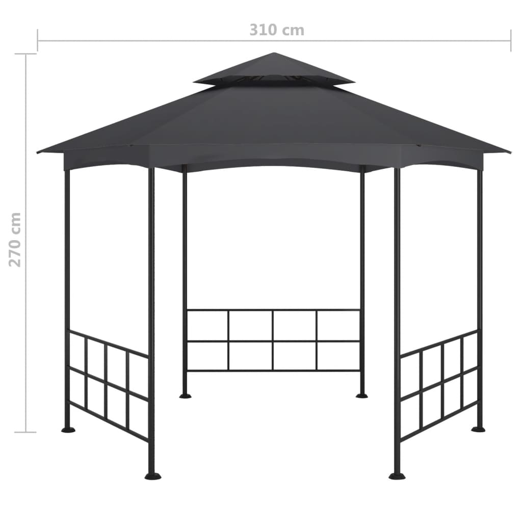 Gazebo con Pareti Laterali 3,1x2,7 m Antracite | homemem39