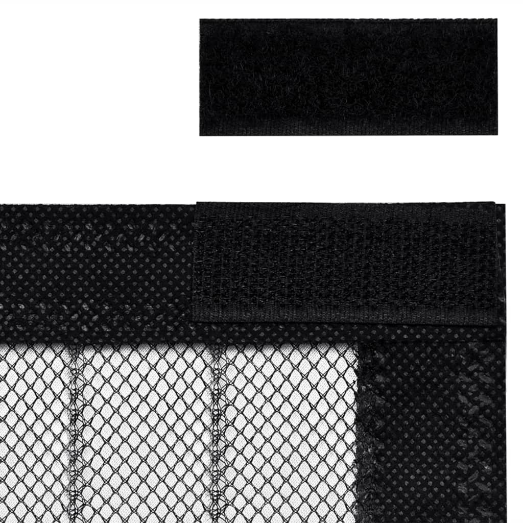 Tende Antimosche 2 pz per Porte con Magneti Nere 220x100 cm - homemem39