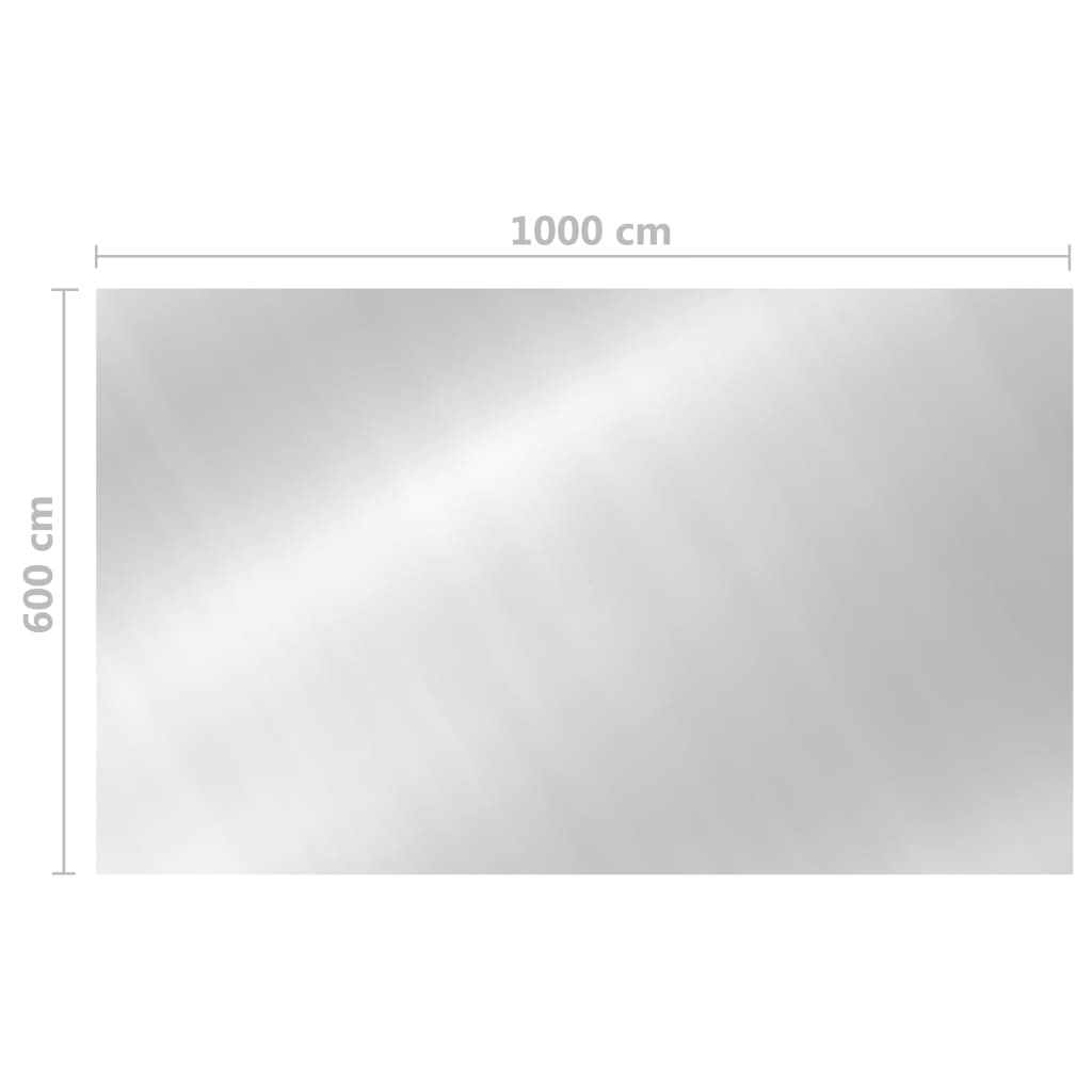 Copripiscina Rettangolare 1000x600 cm in PE Argento | homemem39