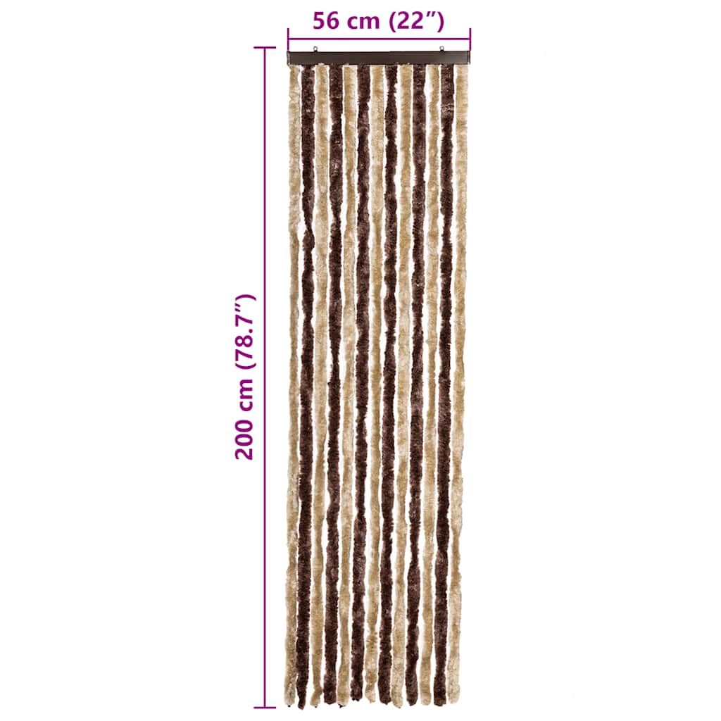 Zanzariera Beige e Marrone Chiaro 56x200cm Ciniglia | homemem39