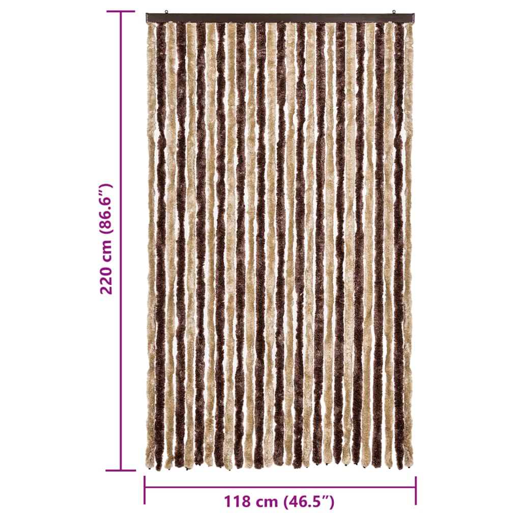 Zanzariera Beige e Marrone Chiaro 118x220 cm Ciniglia | homemem39