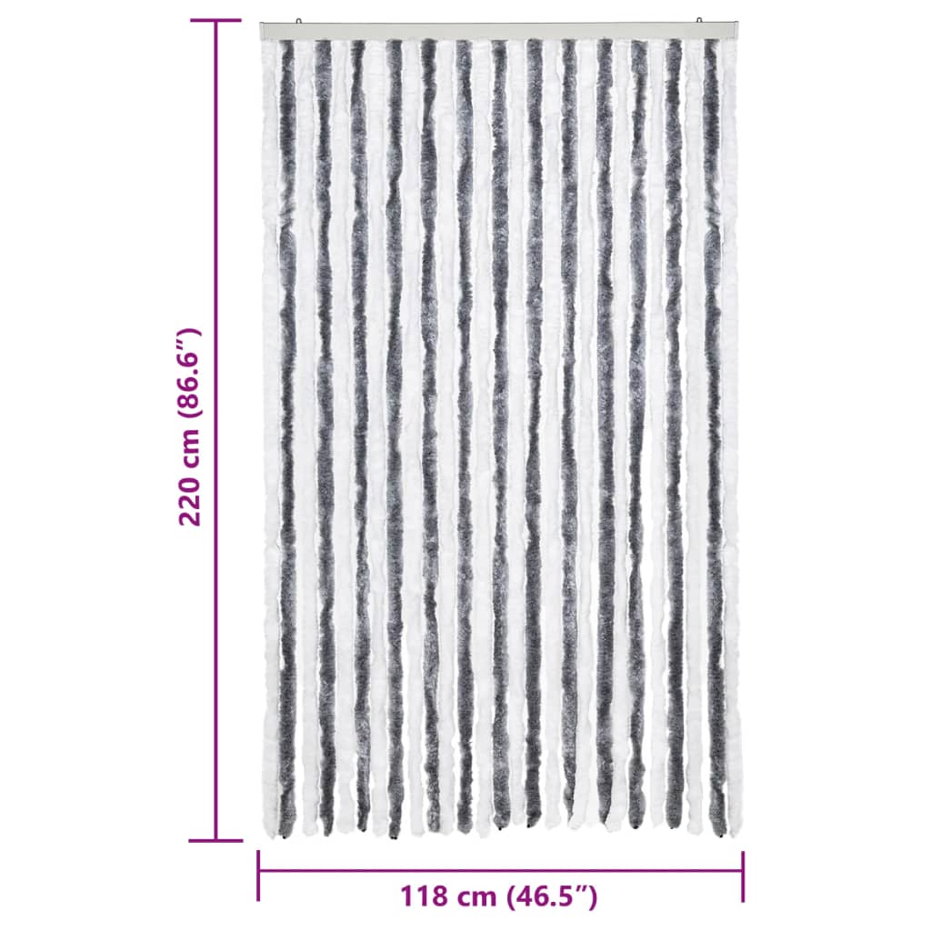 Zanzariera Grigio e Bianco 118x220 cm Ciniglia - homemem39