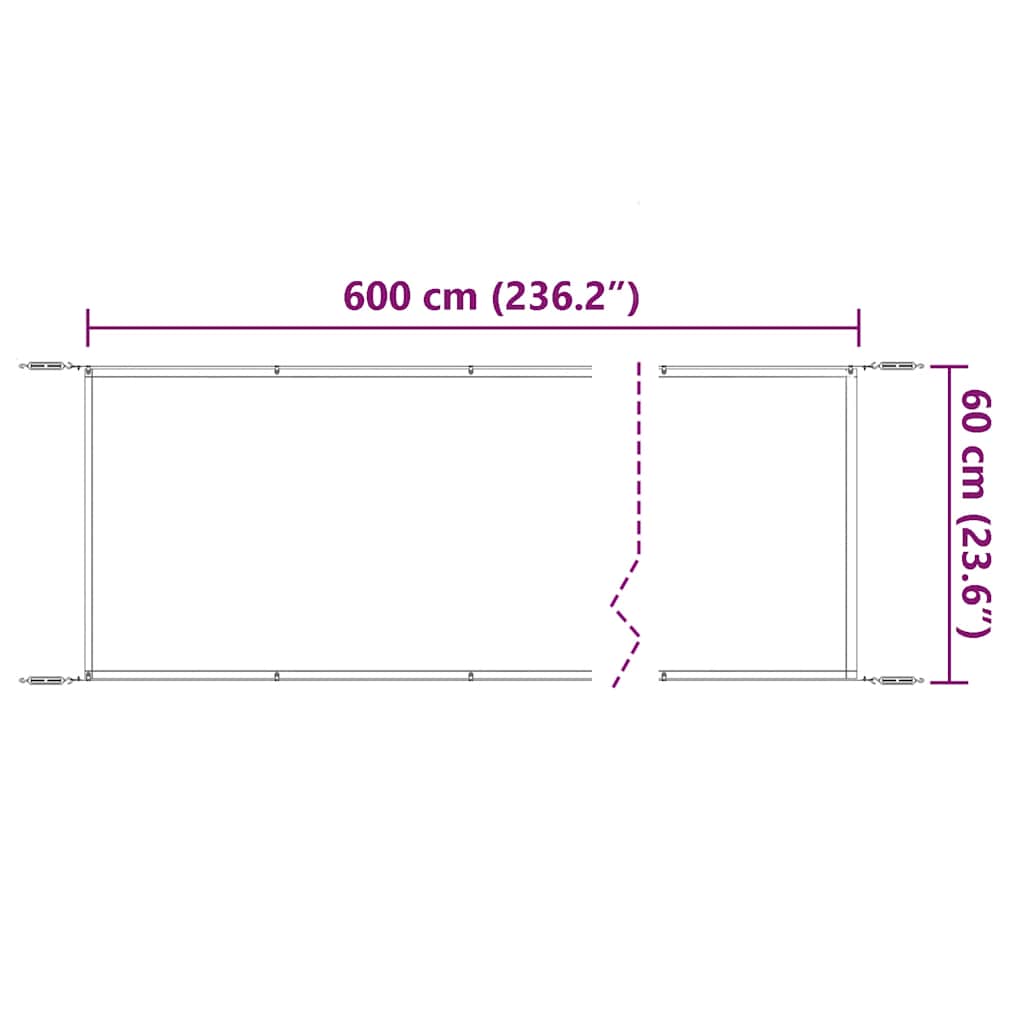 Paravento Verticale Antracite 60x600 cm in Tessuto Oxford | homemem39