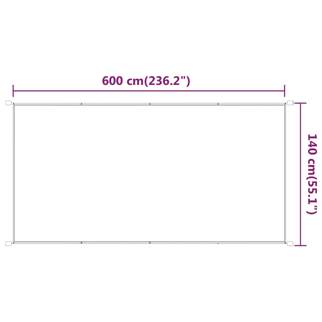 Paravento Verticale Antracite 140x600 cm Tessuto Oxford - homemem39