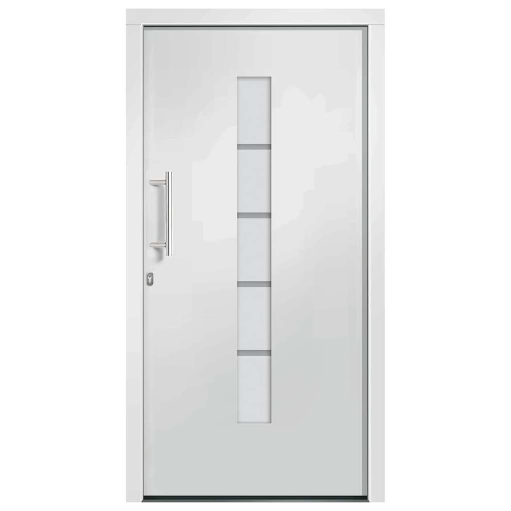 Porta d'Ingresso in Alluminio e PVC Bianco 110x210 cm | homemem39