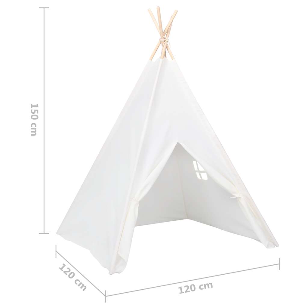 Tenda Tipi Bimbi Borsa Bianco Microfibra Strisce 120x120x150cm | homemem39