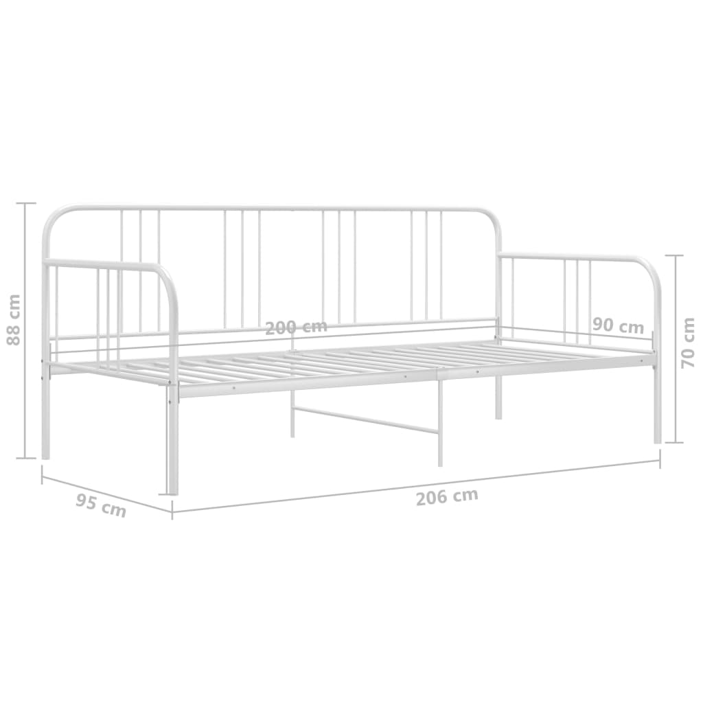 Divano Letto Bianco in Metallo 90x200 cm | homemem39