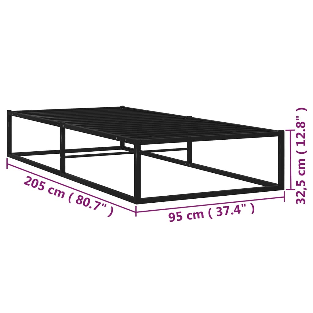 Giroletto Nero in Metallo 90x200 cm | homemem39