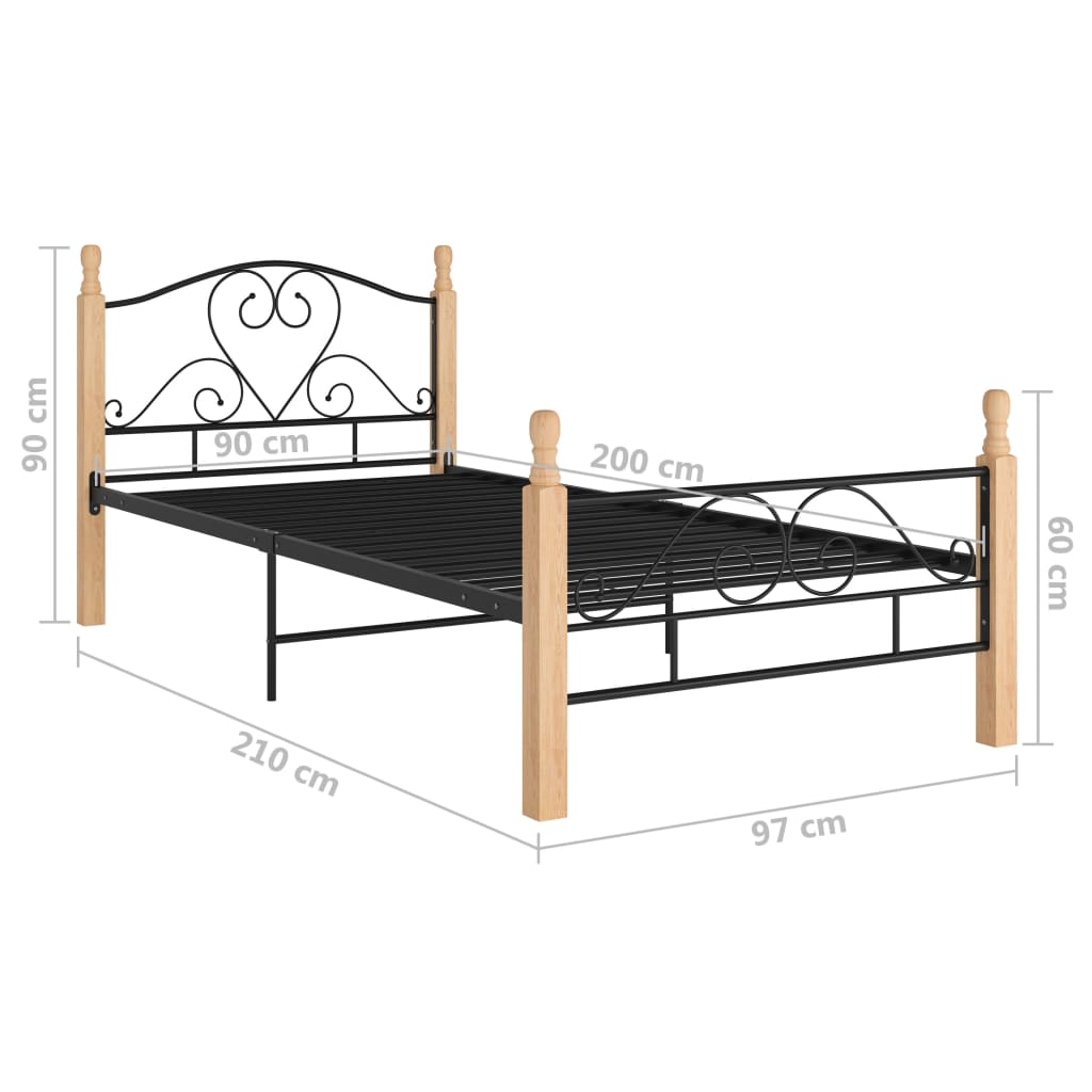 Giroletto Nero in Metallo 90x200 cm | homemem39
