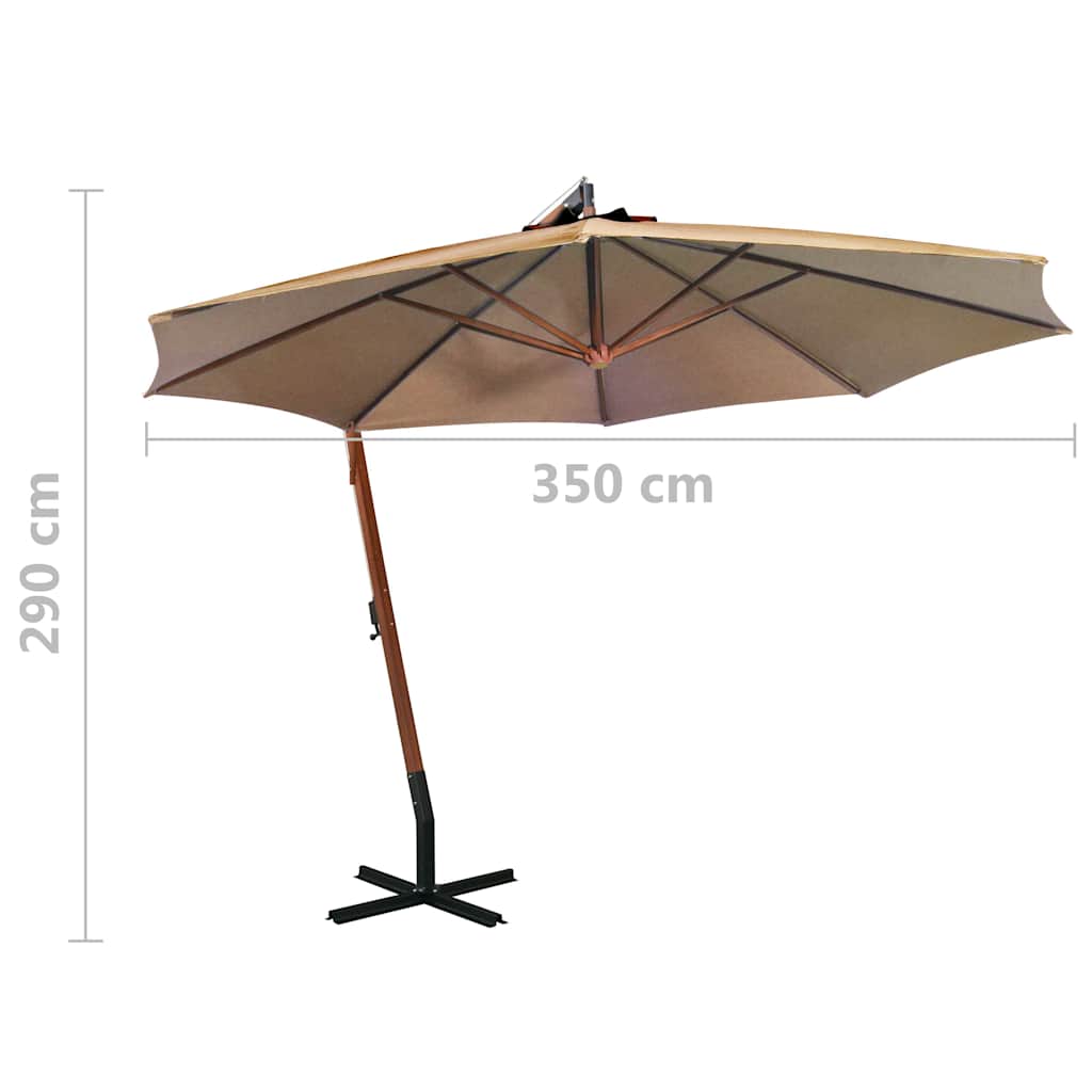 Ombrellone a Sbalzo Grigio Talpa 3,5x2,9 m Palo Abete Massello | homemem39