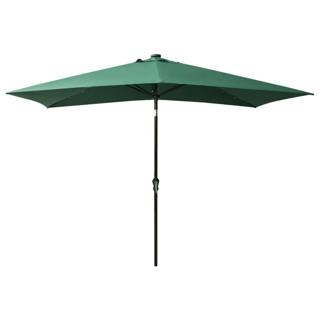 Ombrellone a Sbalzo con Palo in Acciaio e LED Verde 2x3 m - homemem39