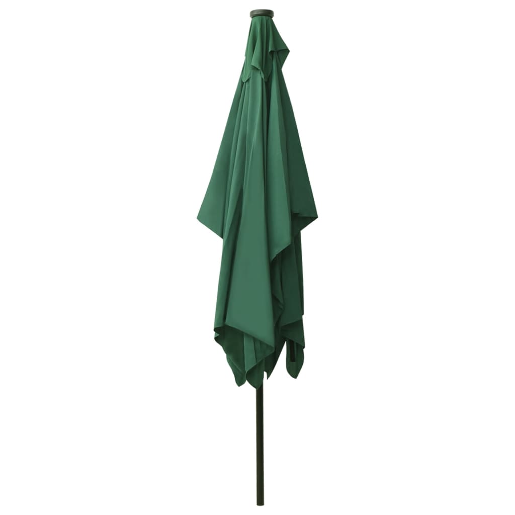 Ombrellone a Sbalzo con Palo in Acciaio e LED Verde 2x3 m - homemem39