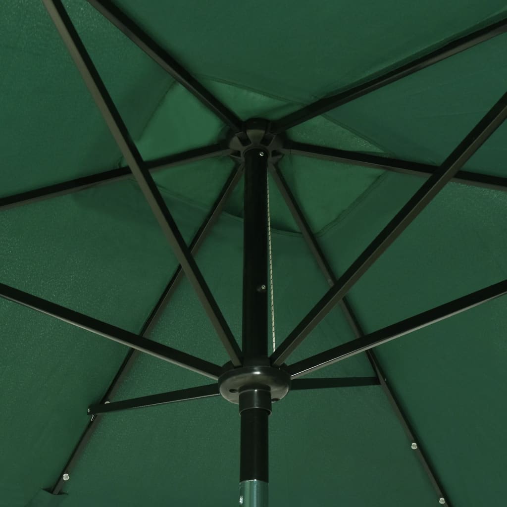 Ombrellone a Sbalzo con Palo in Acciaio e LED Verde 2x3 m - homemem39