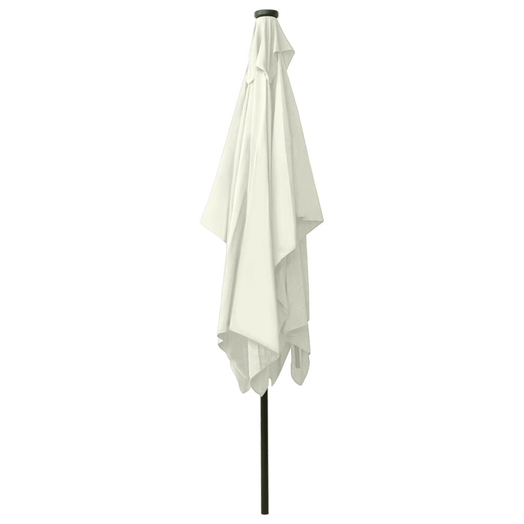 Ombrellone a Sbalzo con Palo in Acciaio e LED Sabbia 2x3 m - homemem39