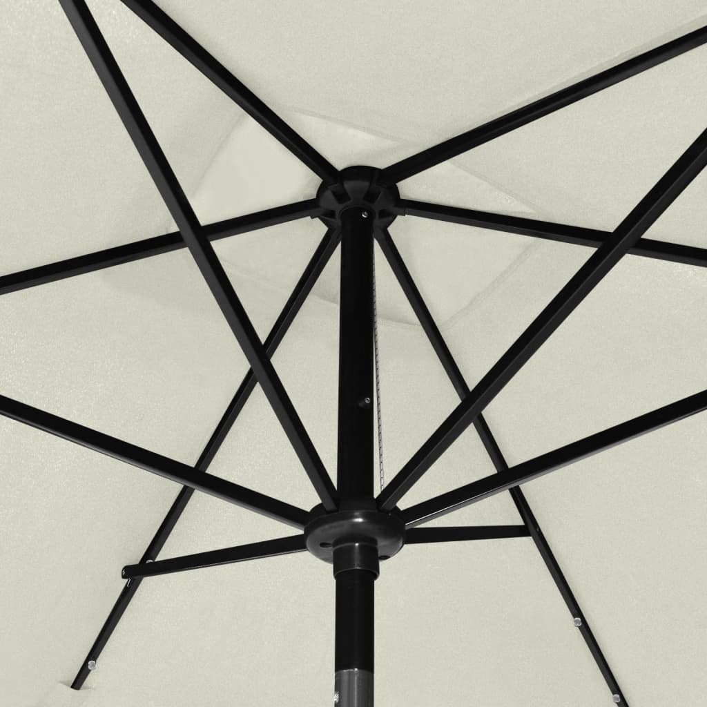 Ombrellone a Sbalzo con Palo in Acciaio e LED Sabbia 2x3 m - homemem39