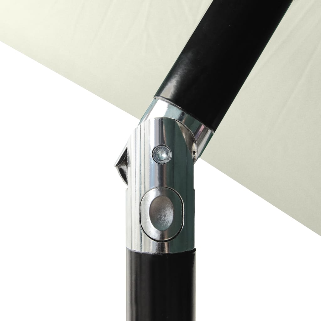 Ombrellone a Sbalzo con Palo in Acciaio e LED Sabbia 2x3 m - homemem39