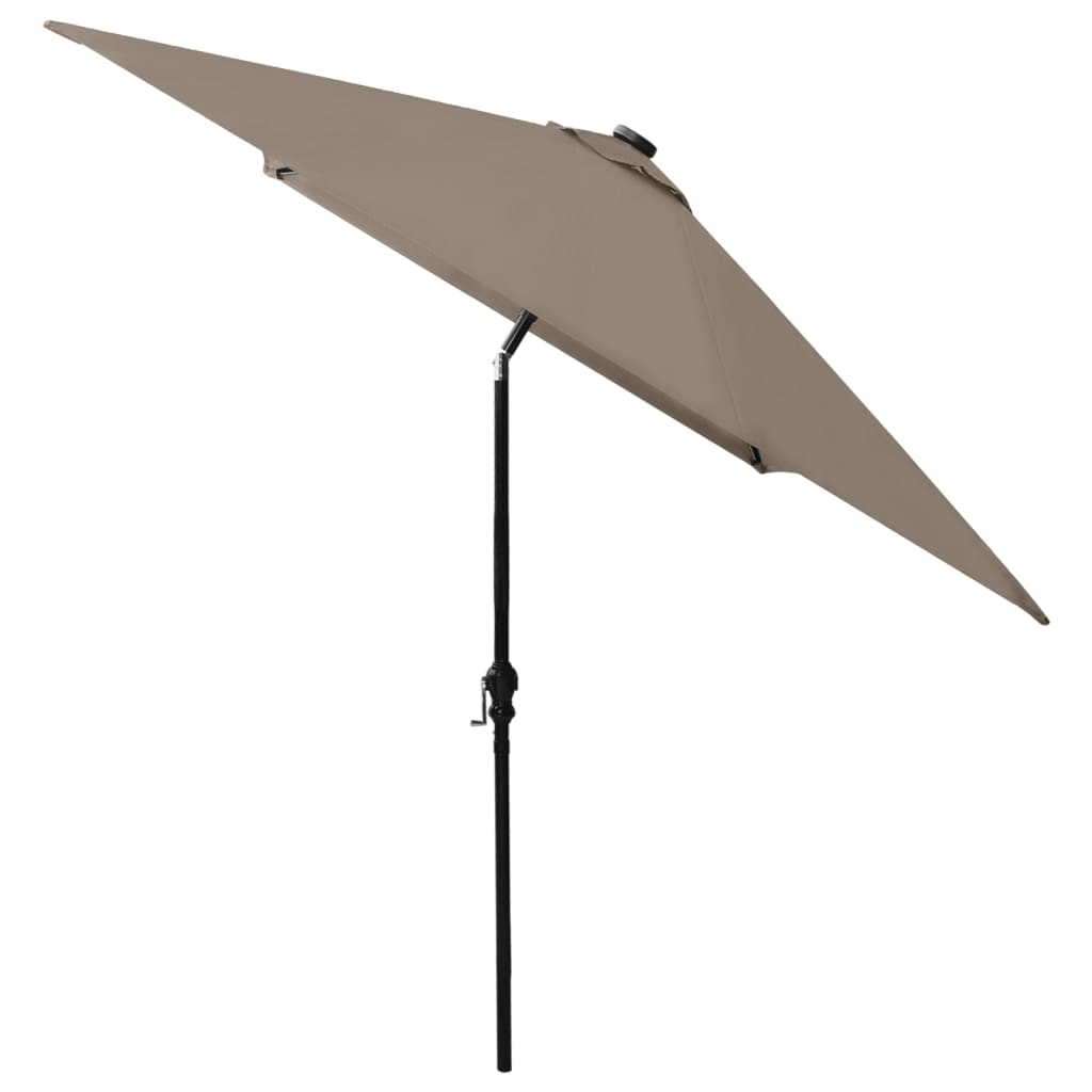 Ombrellone a Sbalzo con Palo in Acciaio e LED Tortora 2x3 m - homemem39