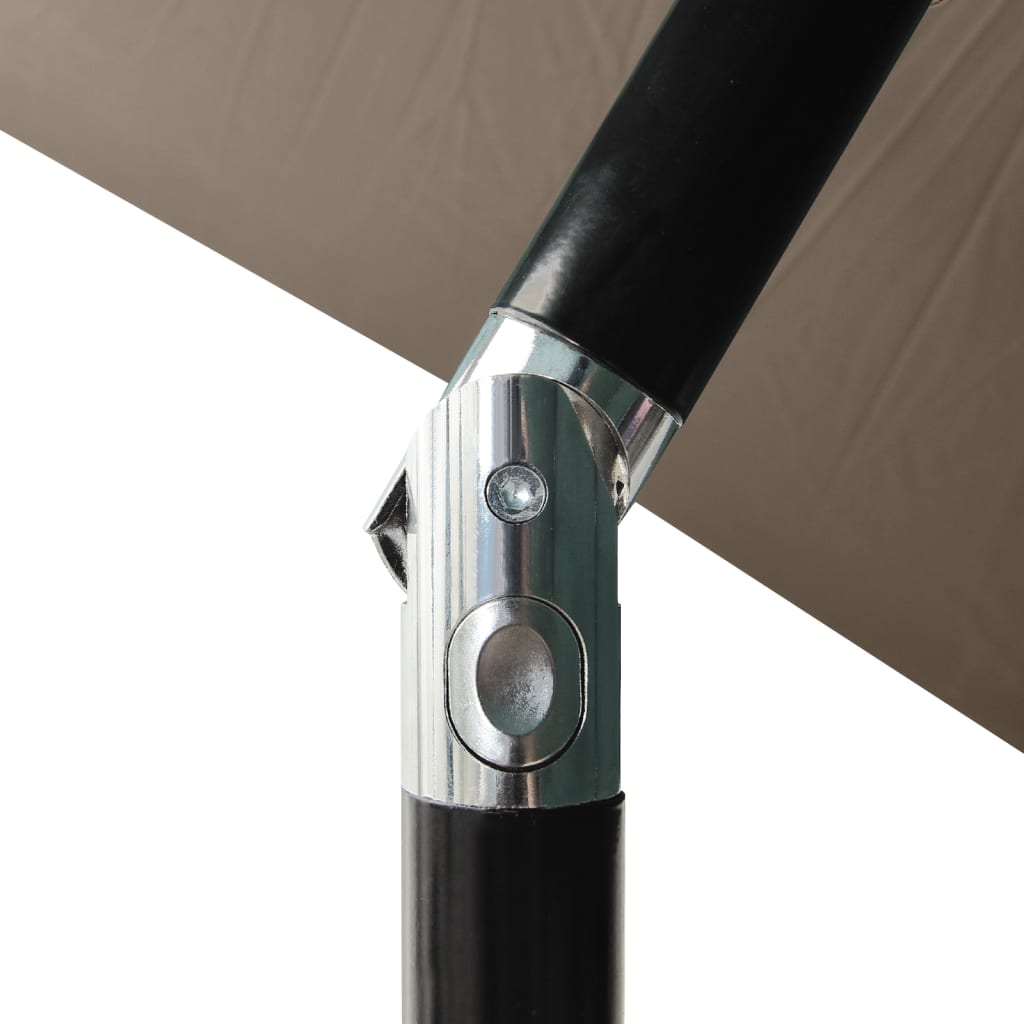 Ombrellone a Sbalzo con Palo in Acciaio e LED Tortora 2x3 m - homemem39