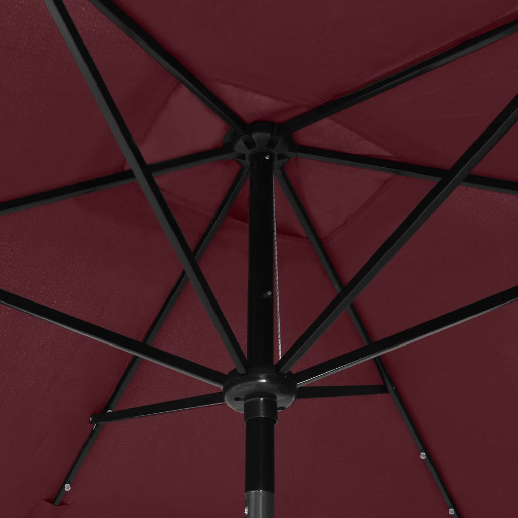 Ombrellone a Sbalzo con Palo in Acciaio e LED Bordeaux 2x3 m - homemem39