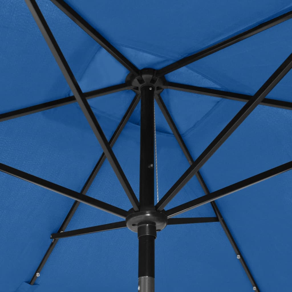 Ombrellone a Sbalzo con Palo in Acciaio e LED Azzurro 2x3 m - homemem39