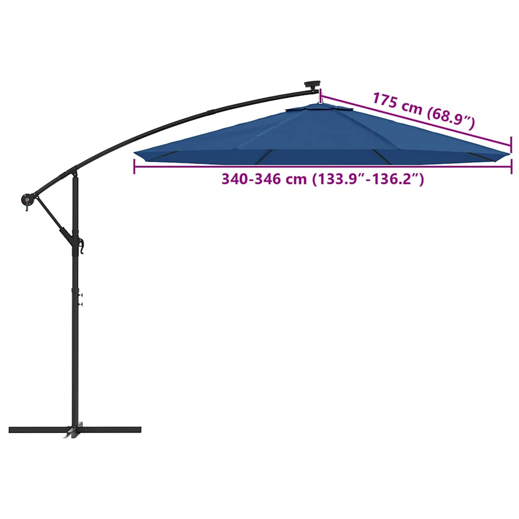 Telo di Ricambio per Ombrellone a Sbalzo Azzurro 350 cm | homemem39