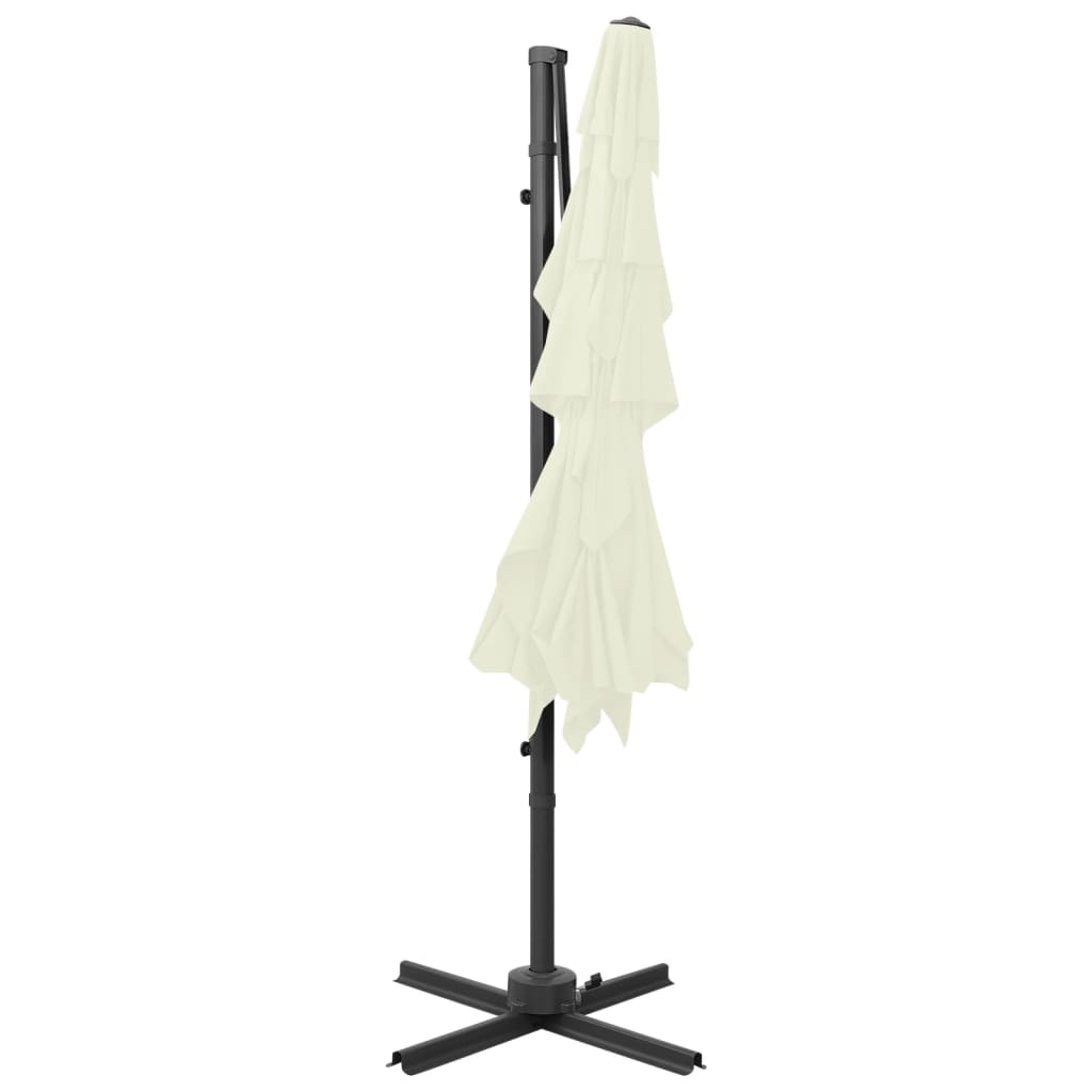 Ombrellone a Sbalzo 4 Livelli Palo Alluminio 250x250 cm Sabbia - homemem39