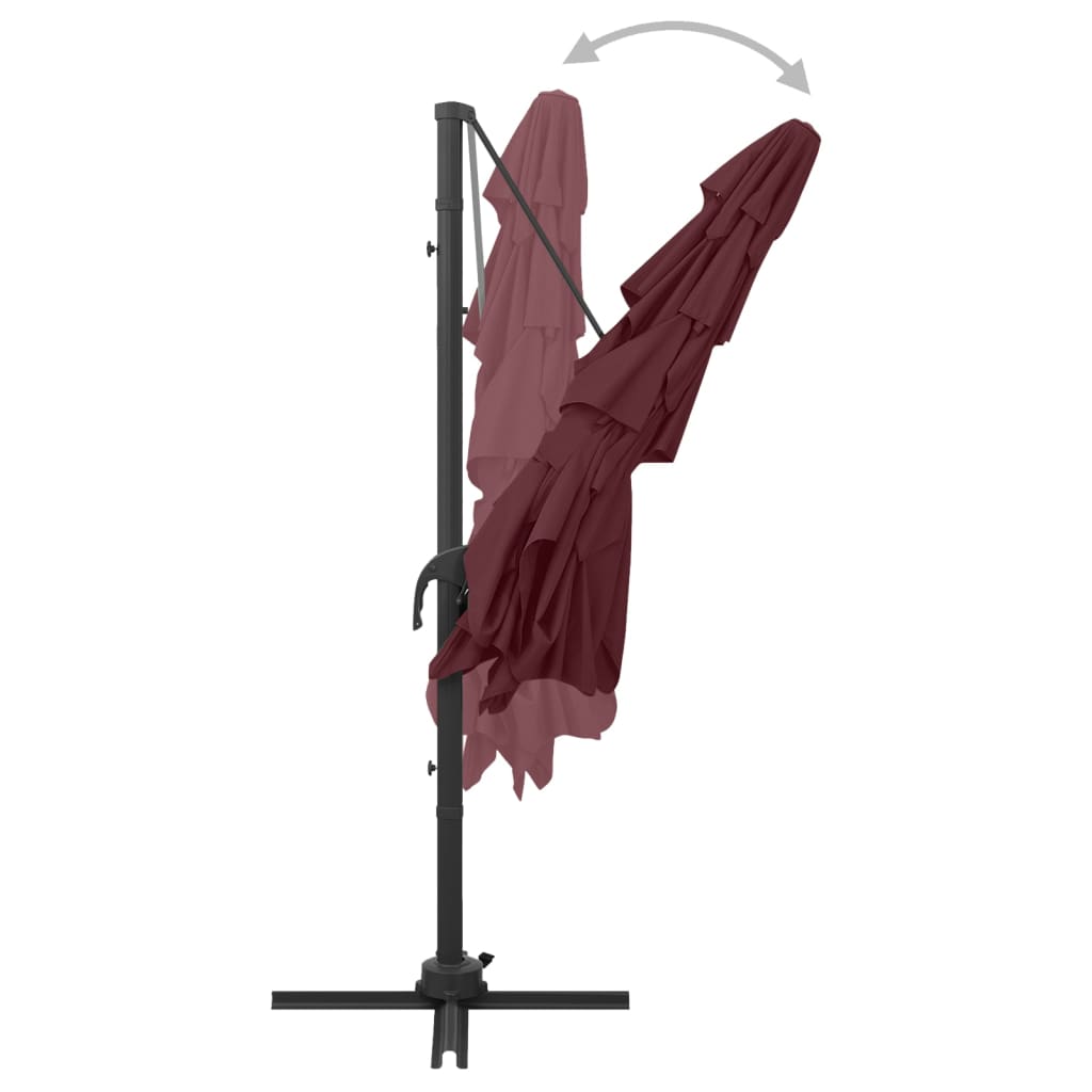 Ombrellone a 4 Livelli Palo in Alluminio 250x250 cm Bordeaux - homemem39