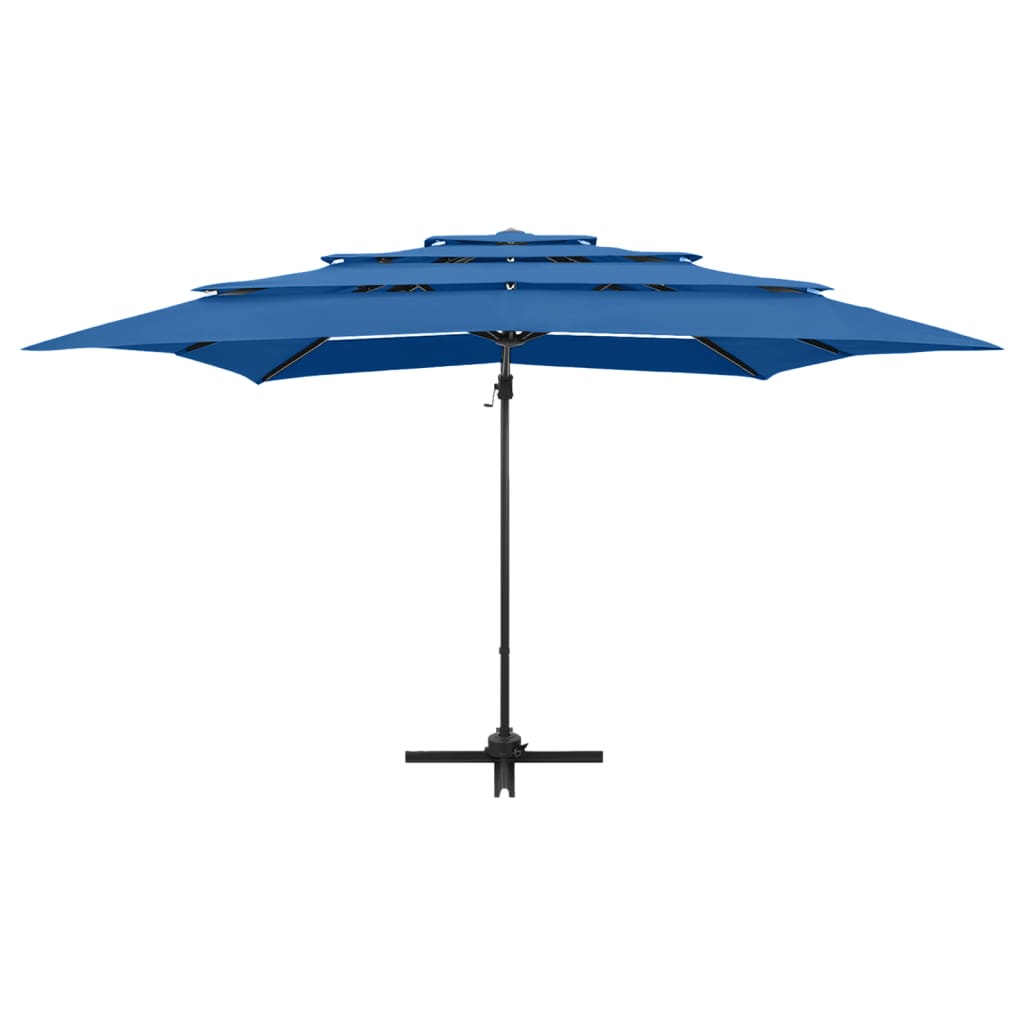 Ombrellone a Sbalzo 4 Livelli Palo in Alluminio 250x250 cm Blu - homemem39