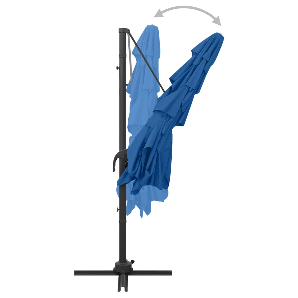 Ombrellone a Sbalzo 4 Livelli Palo in Alluminio 250x250 cm Blu - homemem39