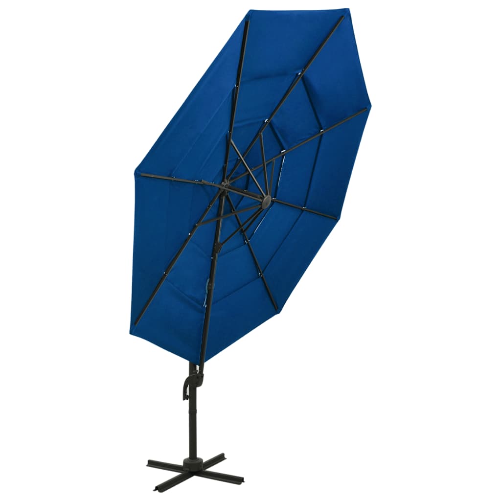 Ombrellone da Giardino 4 Livelli Palo in Alluminio Azzurro 3x3m - homemem39