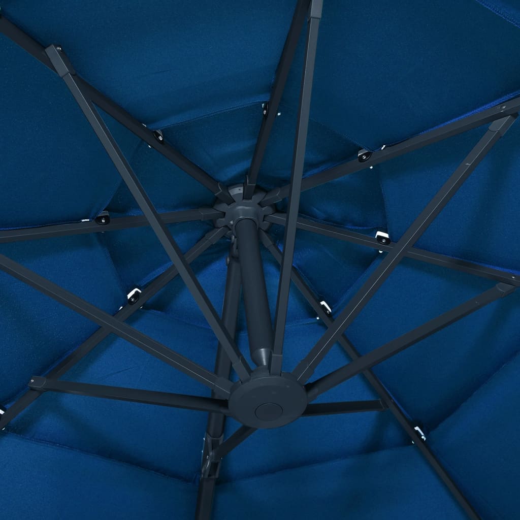 Ombrellone da Giardino 4 Livelli Palo in Alluminio Azzurro 3x3m - homemem39