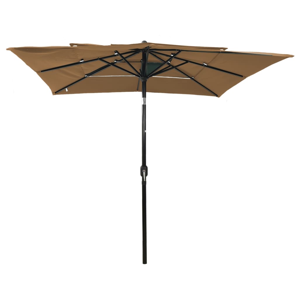 Ombrellone a 4 Livelli con Palo in Alluminio Talpa 2,5x2,5 m - homemem39