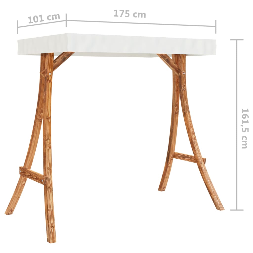 Altalena con Tetto Crema Legno Massello Ricurvo Finitura in Teak | homemem39