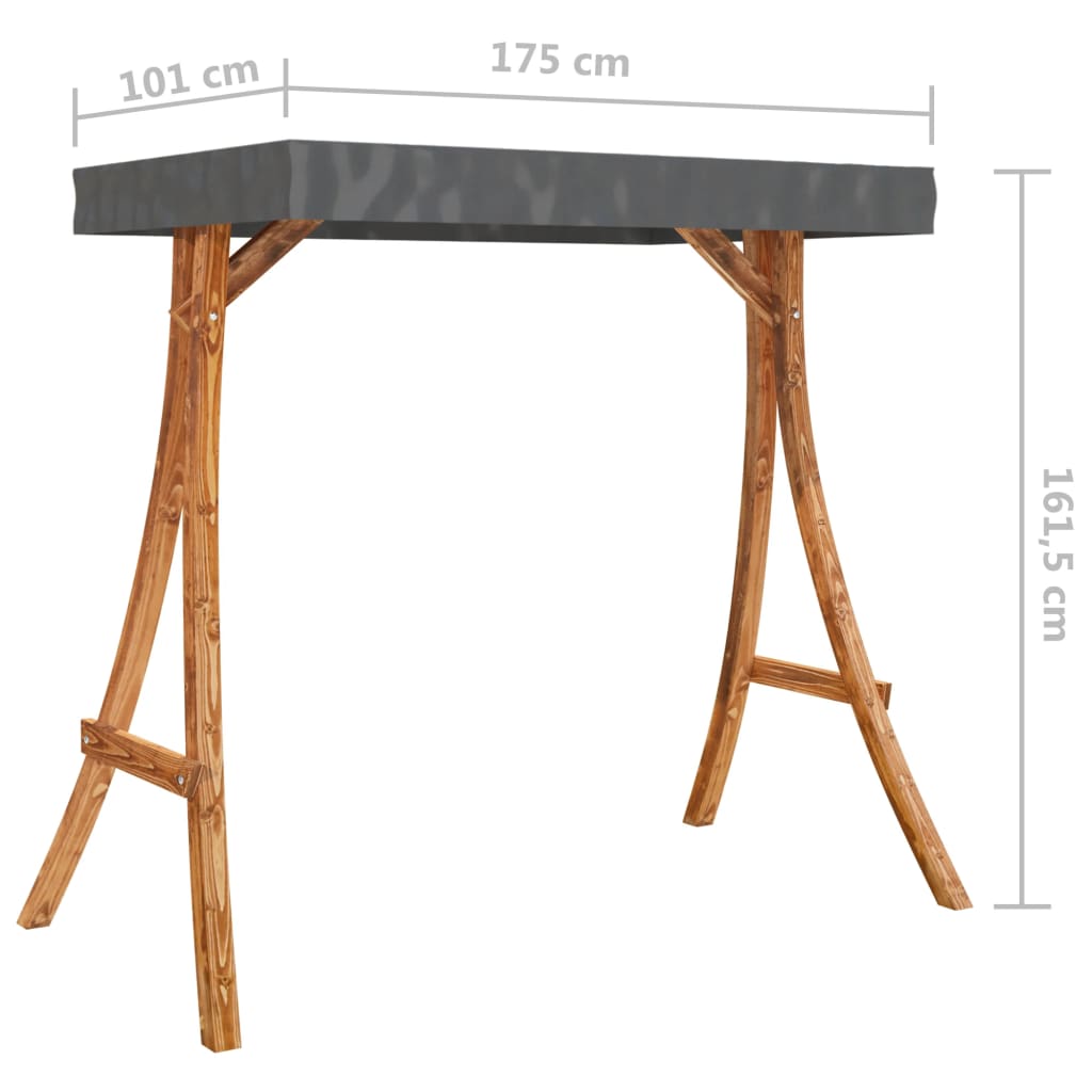 Altalena con Tetto Antracite Legno Ricurvo con Finitura Teak | homemem39