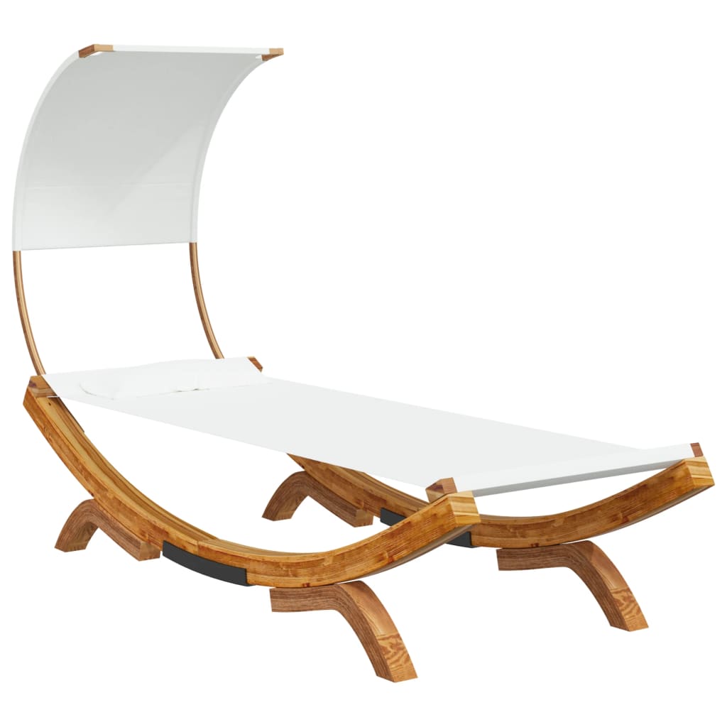 Lettino con Tettuccio 100x200x126 cm in Legno Curvato Crema - homemem39