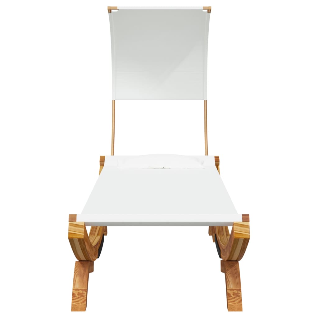 Lettino con Tettuccio 100x200x126 cm in Legno Curvato Crema - homemem39